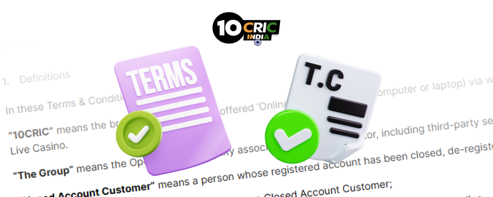10CRIC India legal terms and conditions